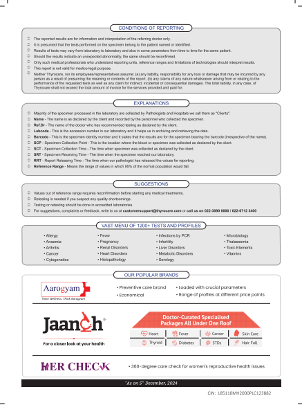 Report Form (Thyrocare)