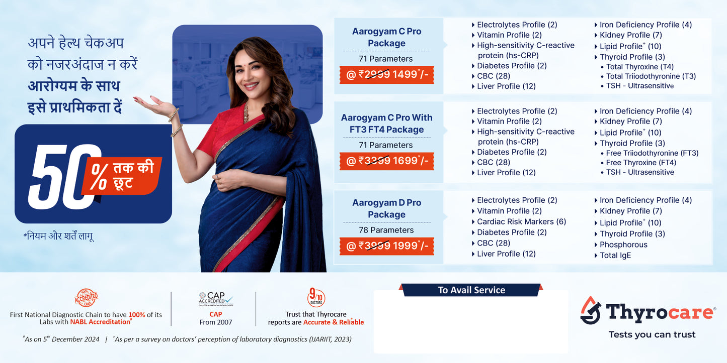 Aarogyam C Pro, C Pro with FT3 FT4, D Pro Banner Hindi