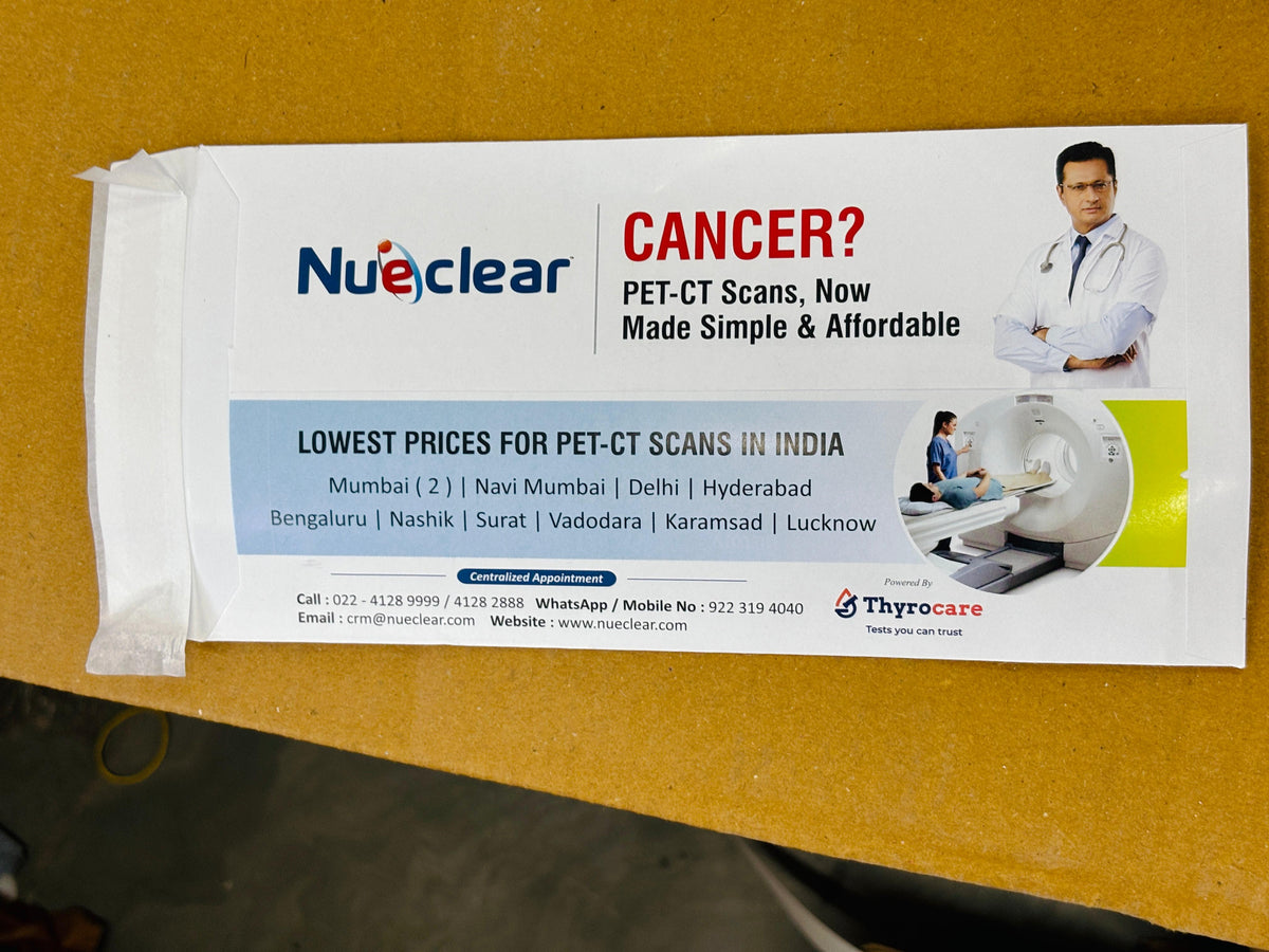 Thyrocare Envelope Cheque Size - (With Window) - (Pack of 100)