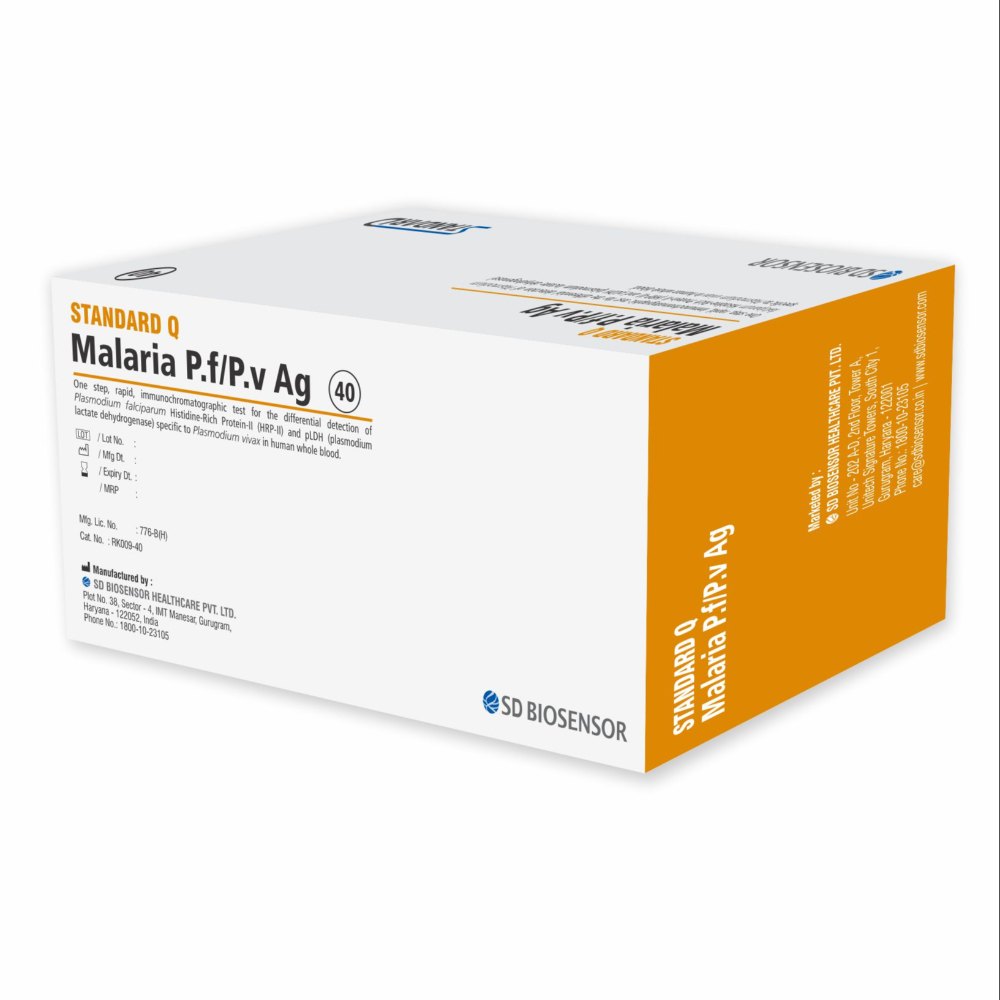 Malaria pf/pv Antigen Rapid Test Kits ( SD Biosensor) (Pack of 40)
