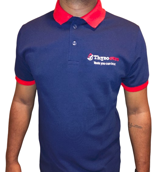 Thyrocare T-Shirt Polo (Red Collar)