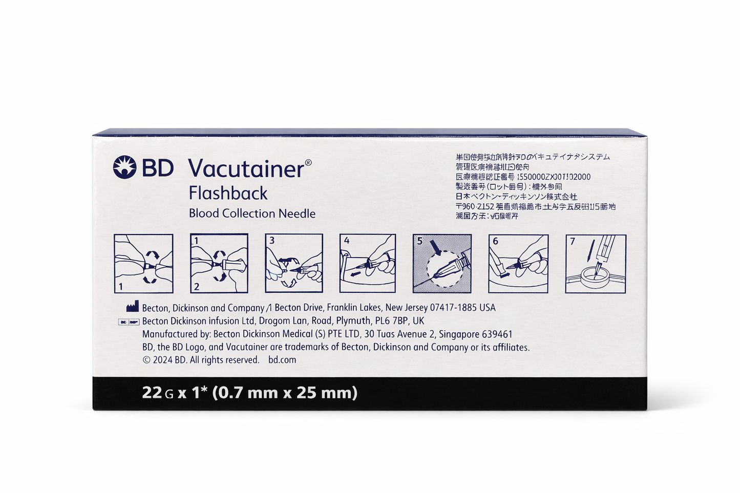 BD Vacutainer Flashback Needle 22G