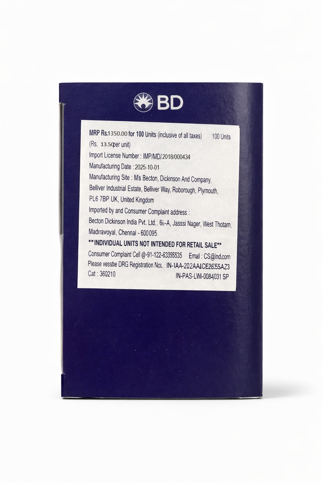 BD Multi Sample Blood Collection Needle 22G