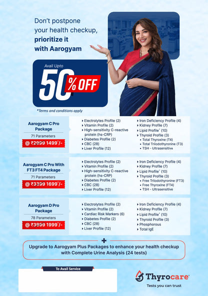 Aarogyam C Pro, C Pro with FT3 FT4, D Pro Handbill English