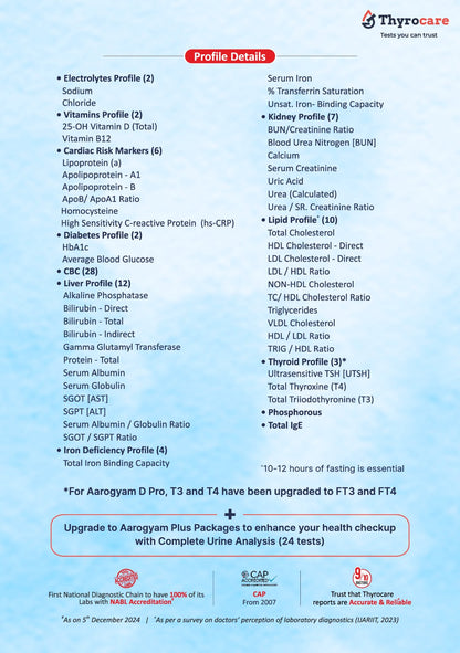 Aarogyam C Pro, C Pro with FT3 FT4, D Pro Handbill English