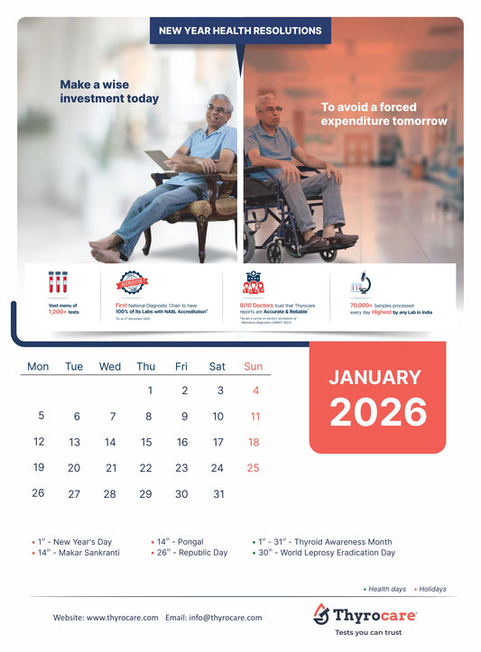 Thyrocare Calendar 2026