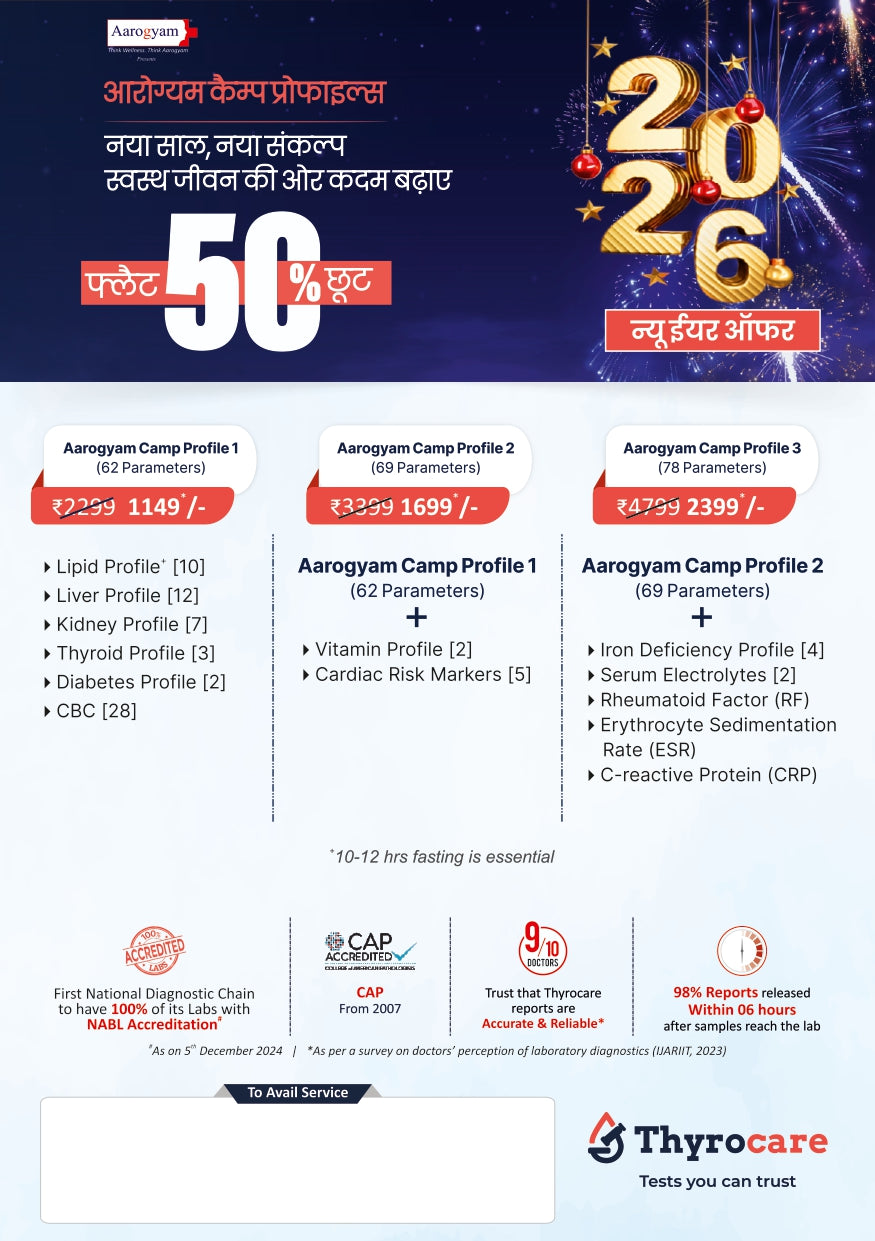 Handbill  New Year Aarogyam Camp Profile 1, 2 and 3 - Hindi