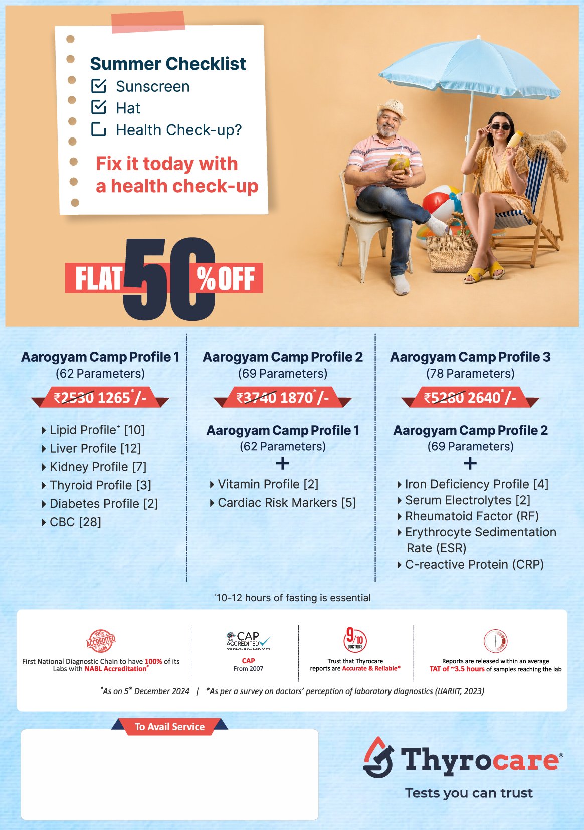 Aarogyam Camp Profile 1, 2, 3 Handbill English Summer Theme