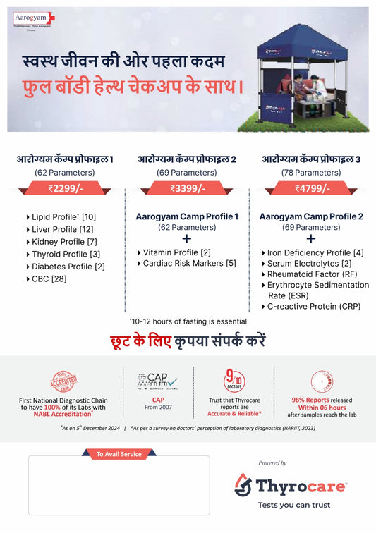 Handbill Aarogyam Camp Profile 1 2 and 3 - Hindi (Pack of 500)