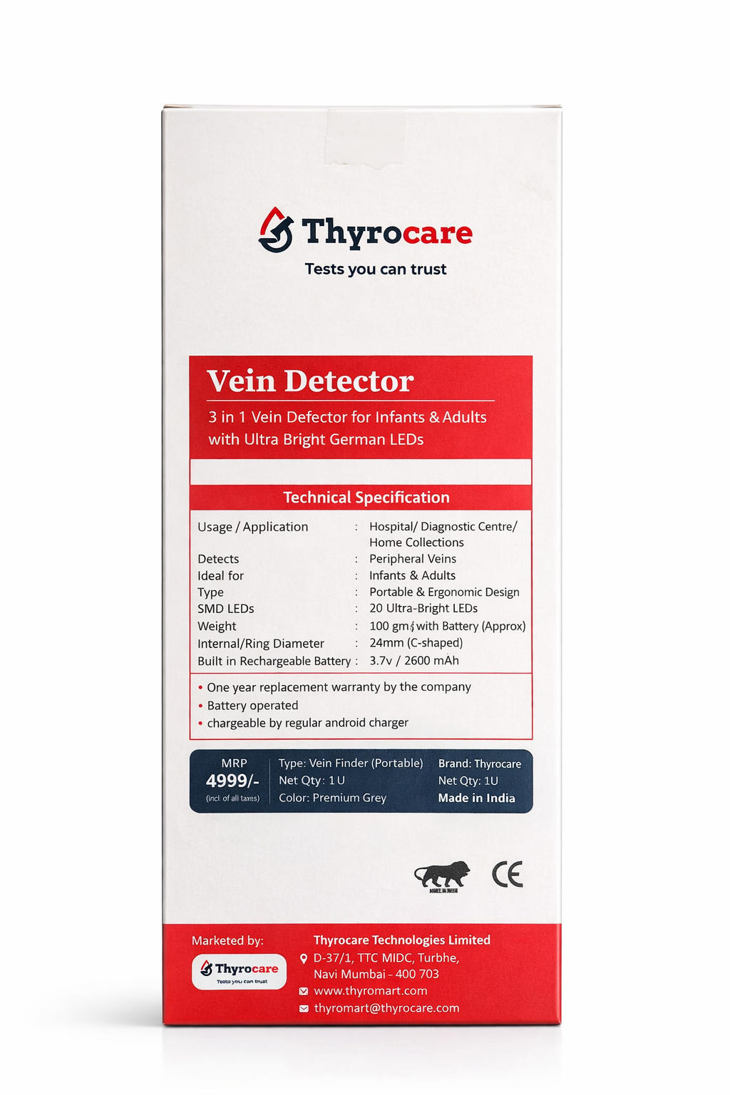 Thyrocare Vein Finder
